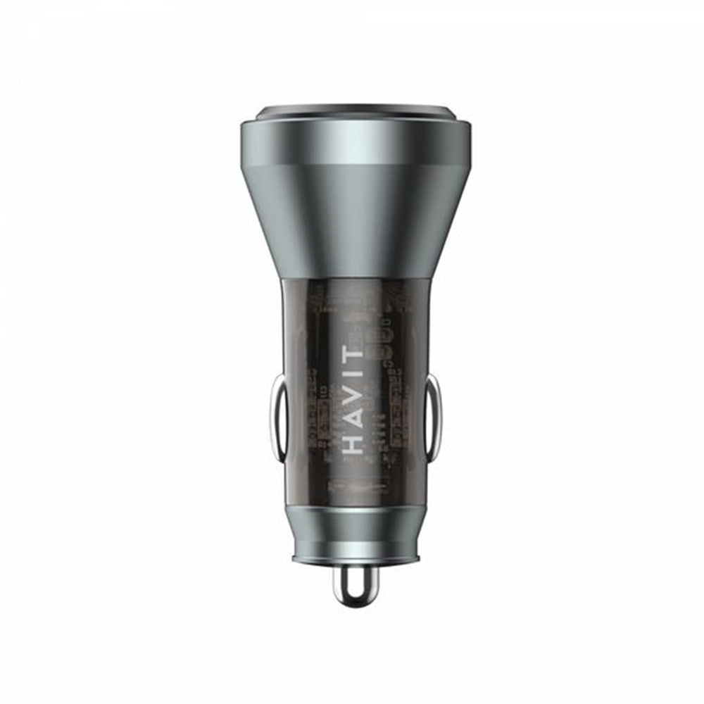 Φορτιστής Αυτοκινήτου HAVIT CC2017, 45W, 3A, 1 x USB-A - 1 x USB-C, Μαύρο Μπλε