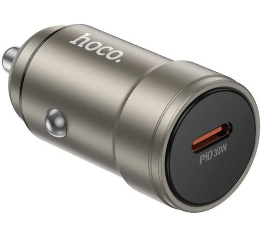 Φορτιστής Αυτοκινήτου HOCO Z57, 30W, 3A, 1 x USB-C, Γκρι
