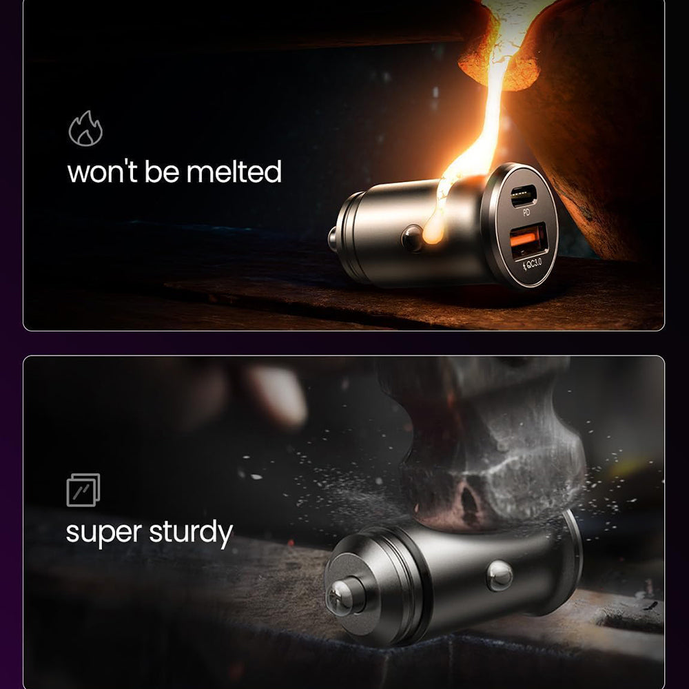 Φορτιστής Αυτοκινήτου Lisen, 51W, 3A, 1 x USB-A - 1 x USB-C, Σετ 2 τεμαχίων, Μαύρο YL0223080037