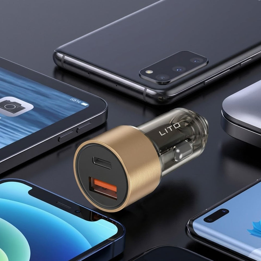 Φορτιστής Αυτοκινήτου Lito IN-C04, 52W, 3A, 1 x USB-A - 1 x USB-C, Μαύρο