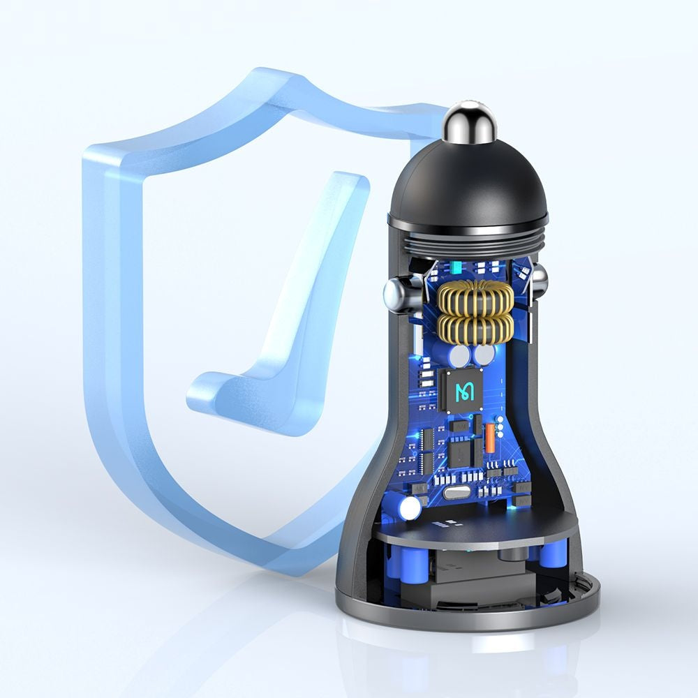 Φορτιστής Αυτοκινήτου McDodo CC-5670 Display, 95W, 5A, 1 x USB-A - 1 x USB-C, Μαύρο