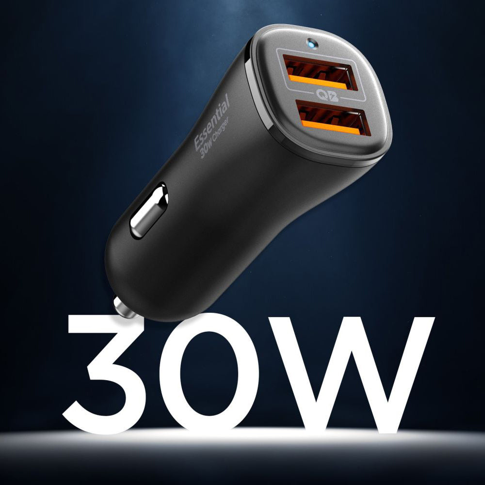 Φορτιστής Αυτοκινήτου Spigen EV302 Essential, 30W, 3A, 2 x USB-A, Μαύρος ACP08700