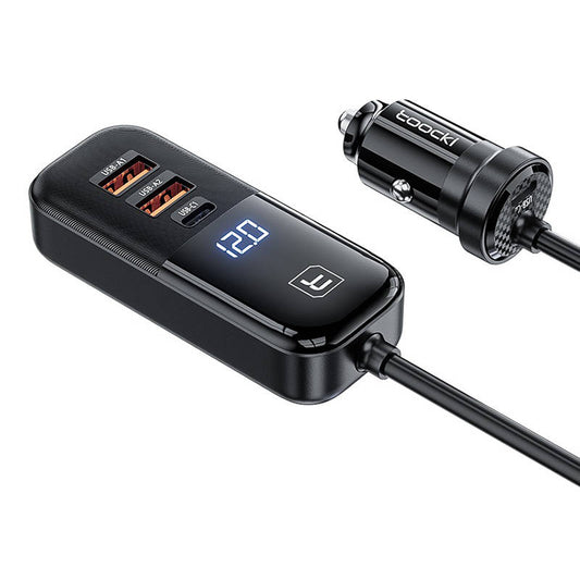 Φορτιστής αυτοκινήτου Toocki 2A+2C, 120W, 3A, 2 x USB-A - 2 x USB-C, Μαύρο TCC2C2C2C2AXJ01