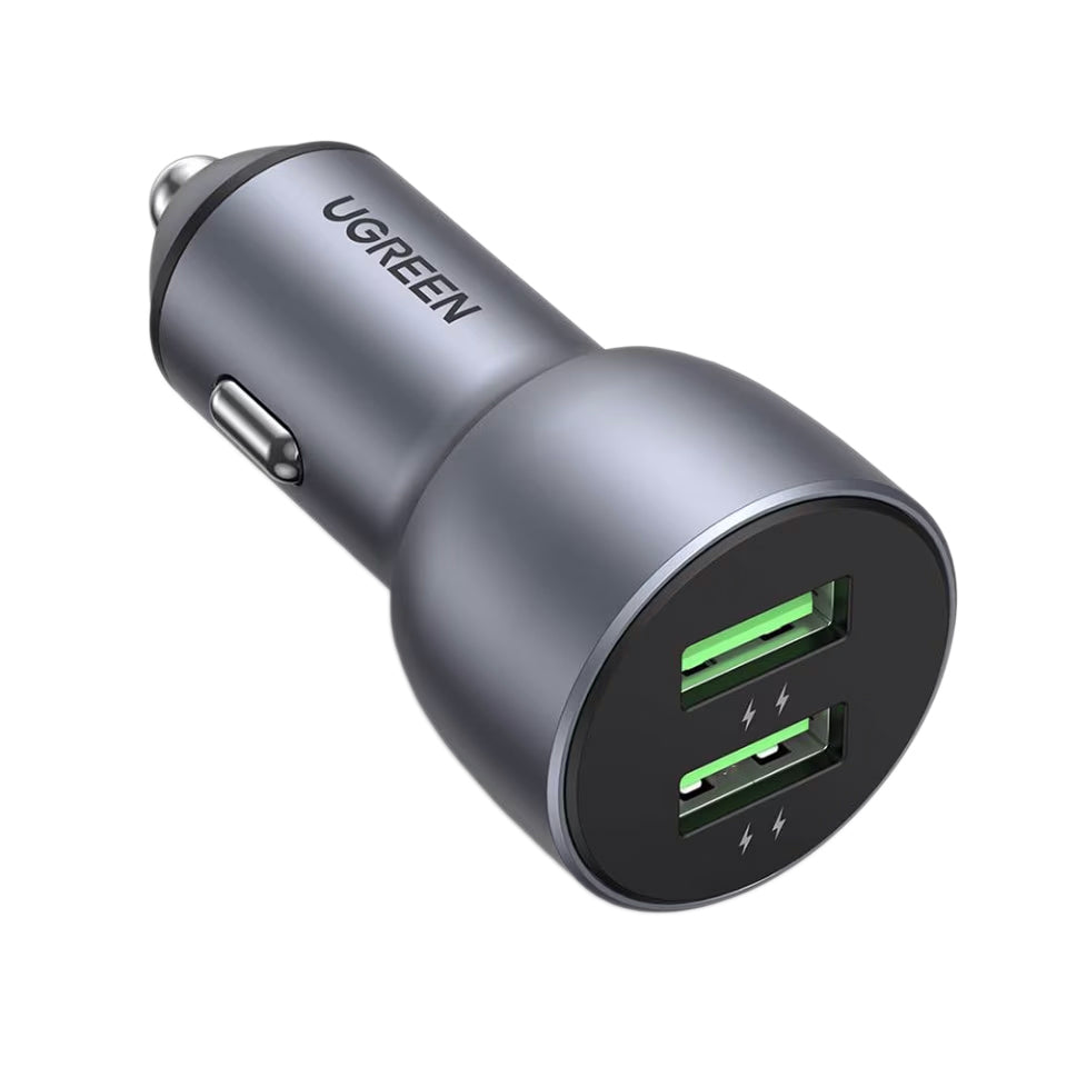 Car Charger UGREEN CD213, 36W, 3A, 2 x USB-A, Grey