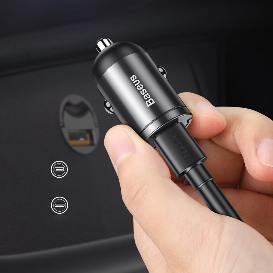 Baseus Star Mini Car Charger, 30W, 3A, 1 x USB-A, Gray VCHX-A0G