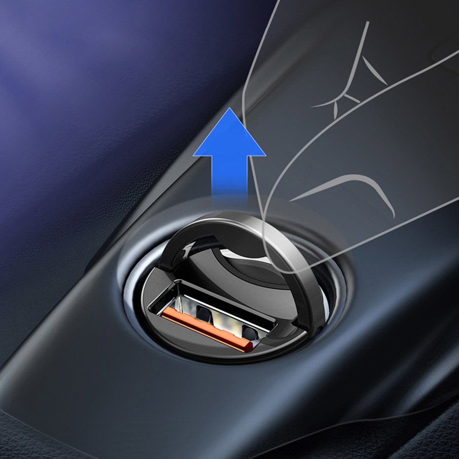 Baseus Star Mini Car Charger, 30W, 3A, 1 x USB-A, Gray VCHX-A0G