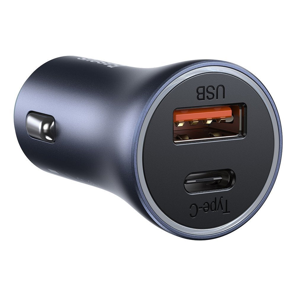 Car Charger Baseus Golden Contactor Pro, 40W, 3A, 1 x USB-A - 1 x USB-C, Grey CCJD-0G