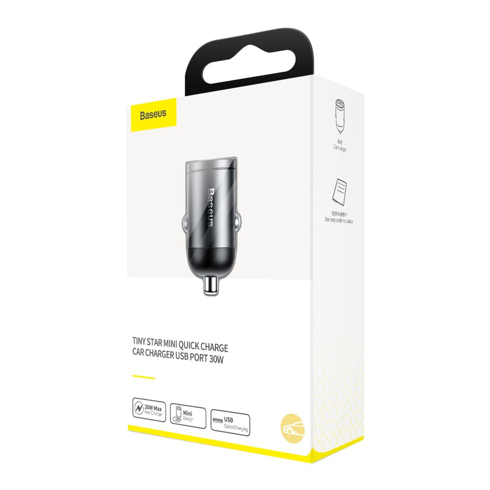 Baseus Star Mini Car Charger, 30W, 3A, 1 x USB-A, Gray VCHX-A0G