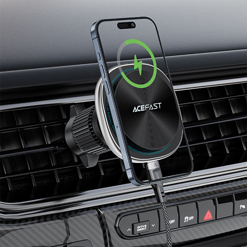 Ασύρματος Φορτιστής Αυτοκινήτου Acefast D41, 15W, 1.67A, Ασημί