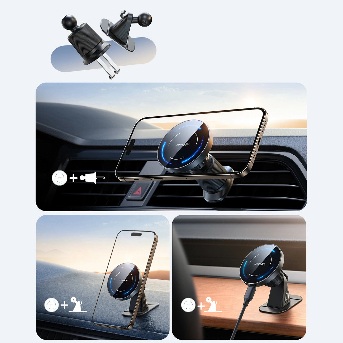 Ασύρματος Φορτιστής Αυτοκινήτου Joyroom JR-ZS502, 15W, 1.67A, Μαύρο