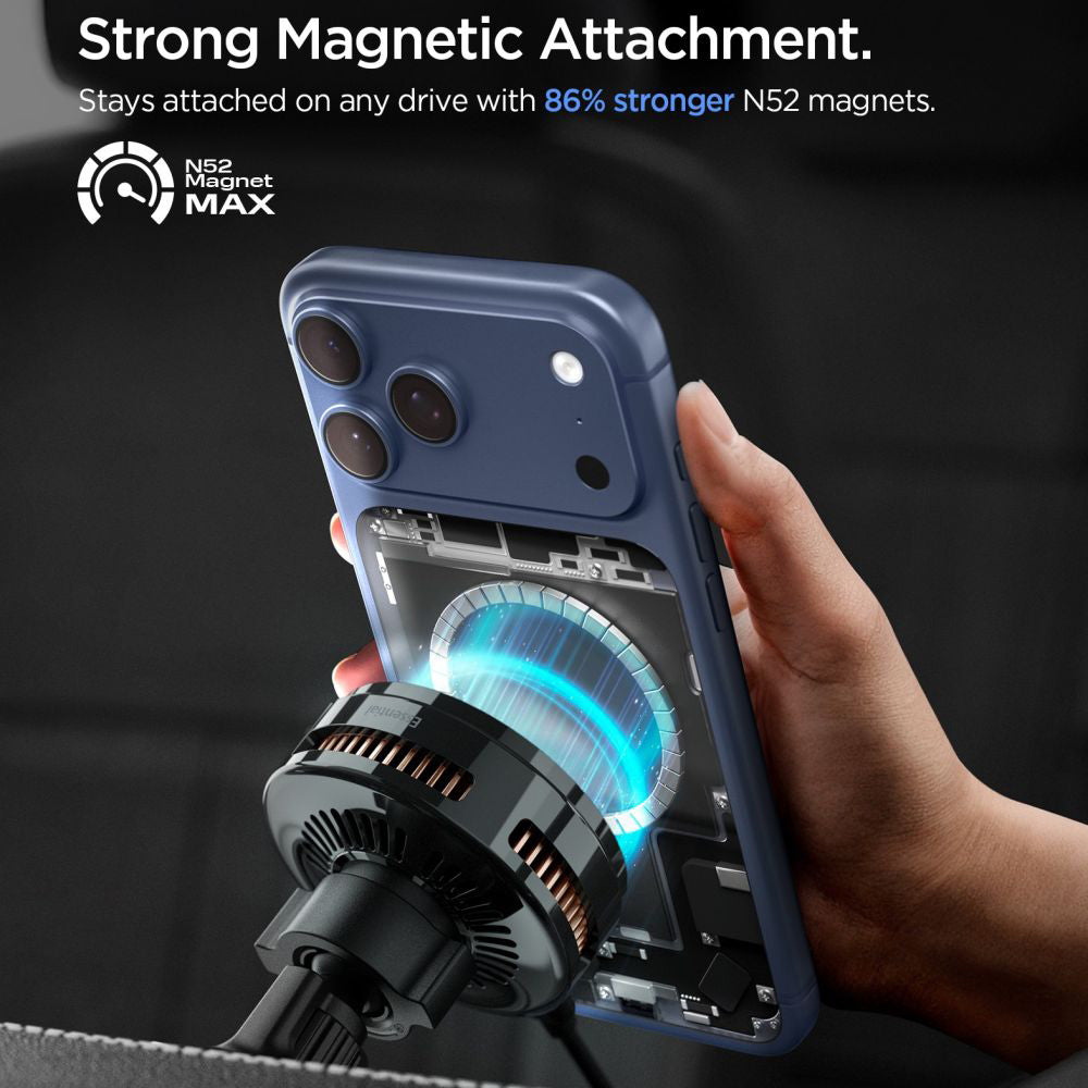 Ασύρματος Φορτιστής Αυτοκινήτου Spigen Essential, 25W, 1.67A, Μαύρο ACP10511