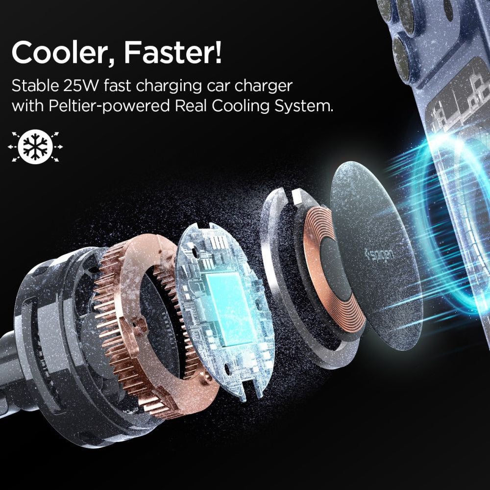 Ασύρματος Φορτιστής Αυτοκινήτου Spigen Essential, 25W, 1.67A, Μαύρο ACP10511