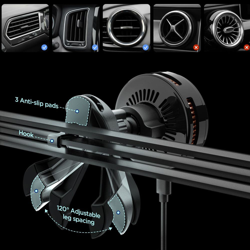 Ασύρματος Φορτιστής Αυτοκινήτου Spigen Essential, 25W, 1.67A, Μαύρο ACP10511