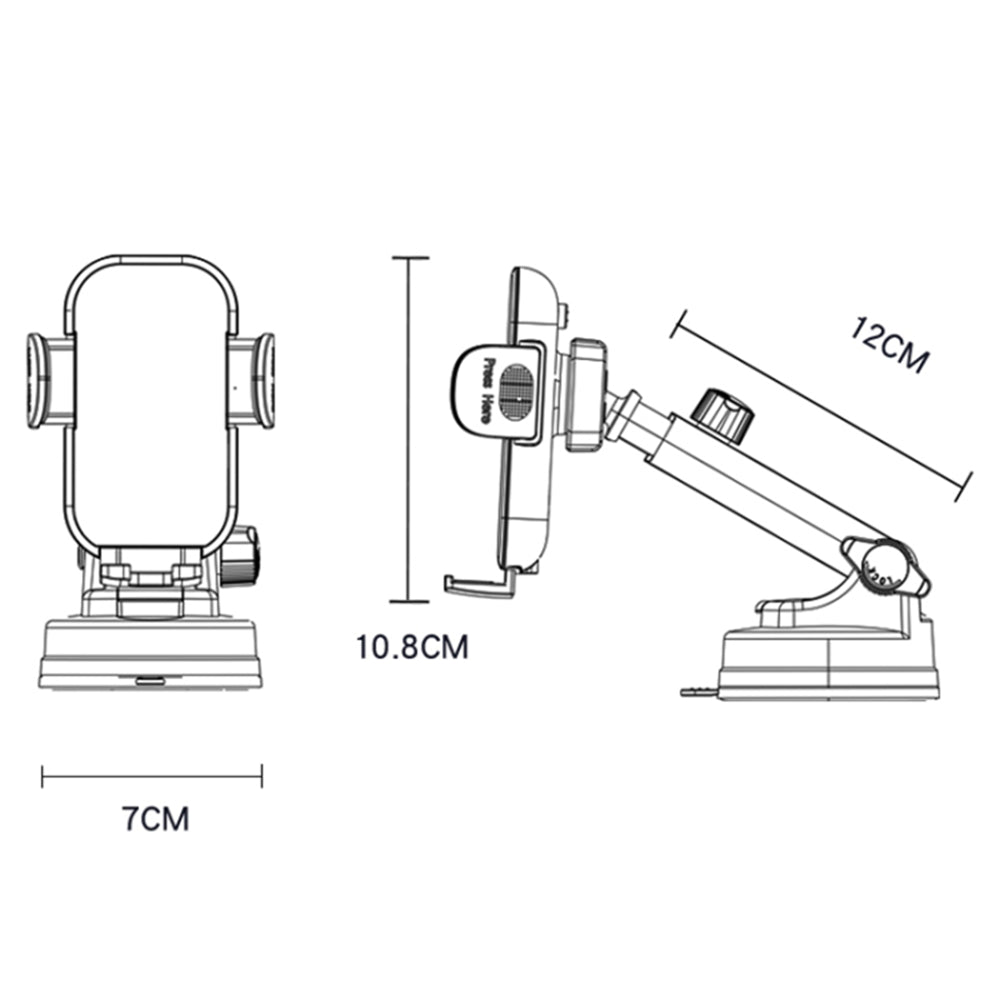 Ασύρματος Φορτιστής Αυτοκινήτου Yesido C197, 15W, 1.67A, Μαύρο