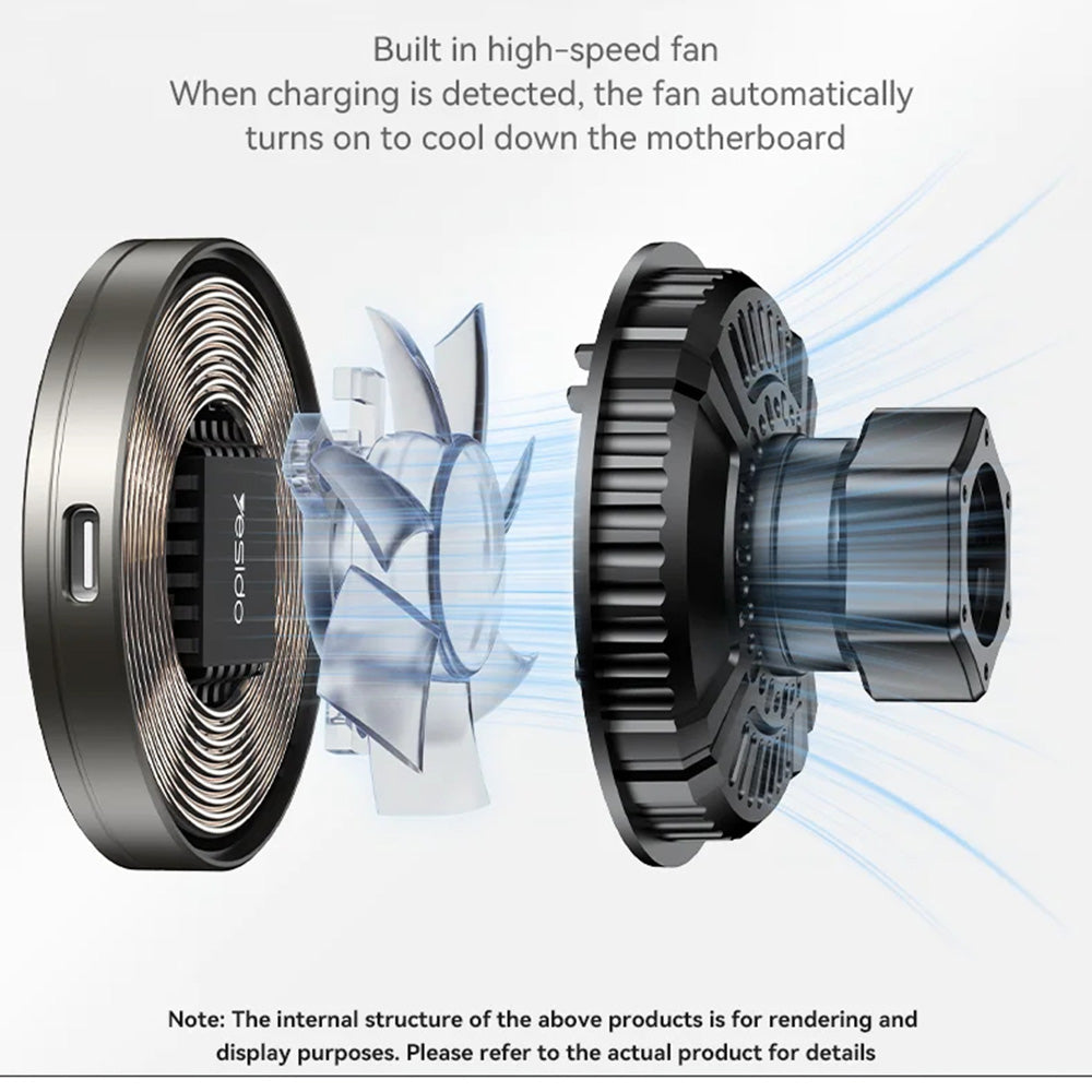 Ασύρματος Φορτιστής Αυτοκινήτου Yesido C315, 15W, 1.67A, Μαύρο