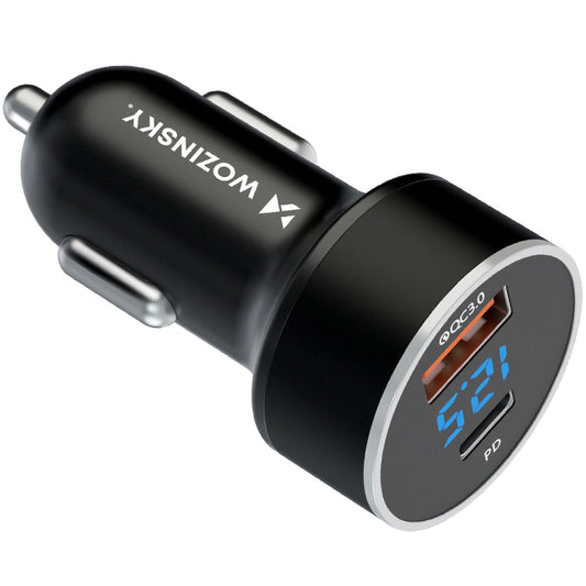 Φορτιστής αυτοκινήτου WZK WDCCAC, 36W, 3A, 1 x USB-A - 1 x USB-C, Μαύρο