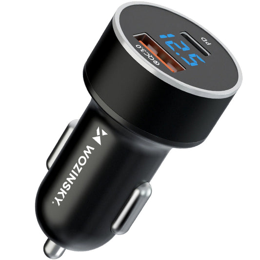 Φορτιστής αυτοκινήτου WZK WDCCAC, 36W, 3A, 1 x USB-A - 1 x USB-C, Μαύρο