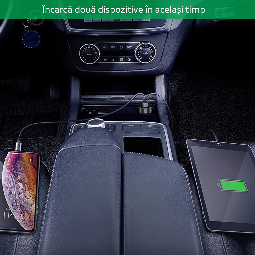 Φορτιστής Αυτοκινήτου Yesido Y31 Display, 18W, 3A, 2 x USB-A, Μαύρο