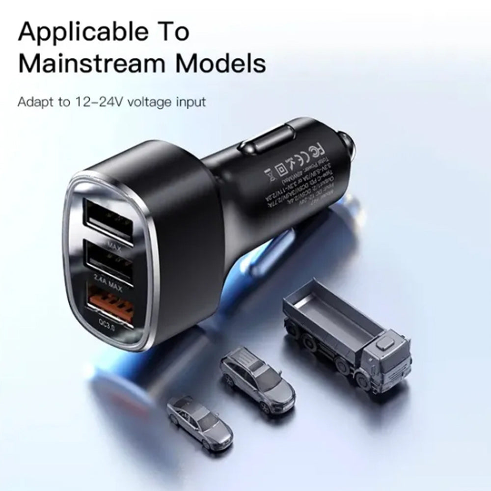 Φορτιστής Αυτοκινήτου Yesido Y46, 42W, 3A, 3 x USB-A, Μαύρο