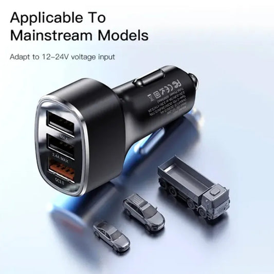 Φορτιστής Αυτοκινήτου Yesido Y46, 42W, 3A, 3 x USB-A, Μαύρο