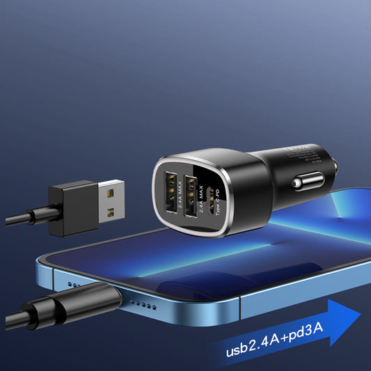 Φορτιστής Αυτοκινήτου Yesido Y47, 49W, 3A, 2 x USB-A - 1 x USB-C, Μαύρο
