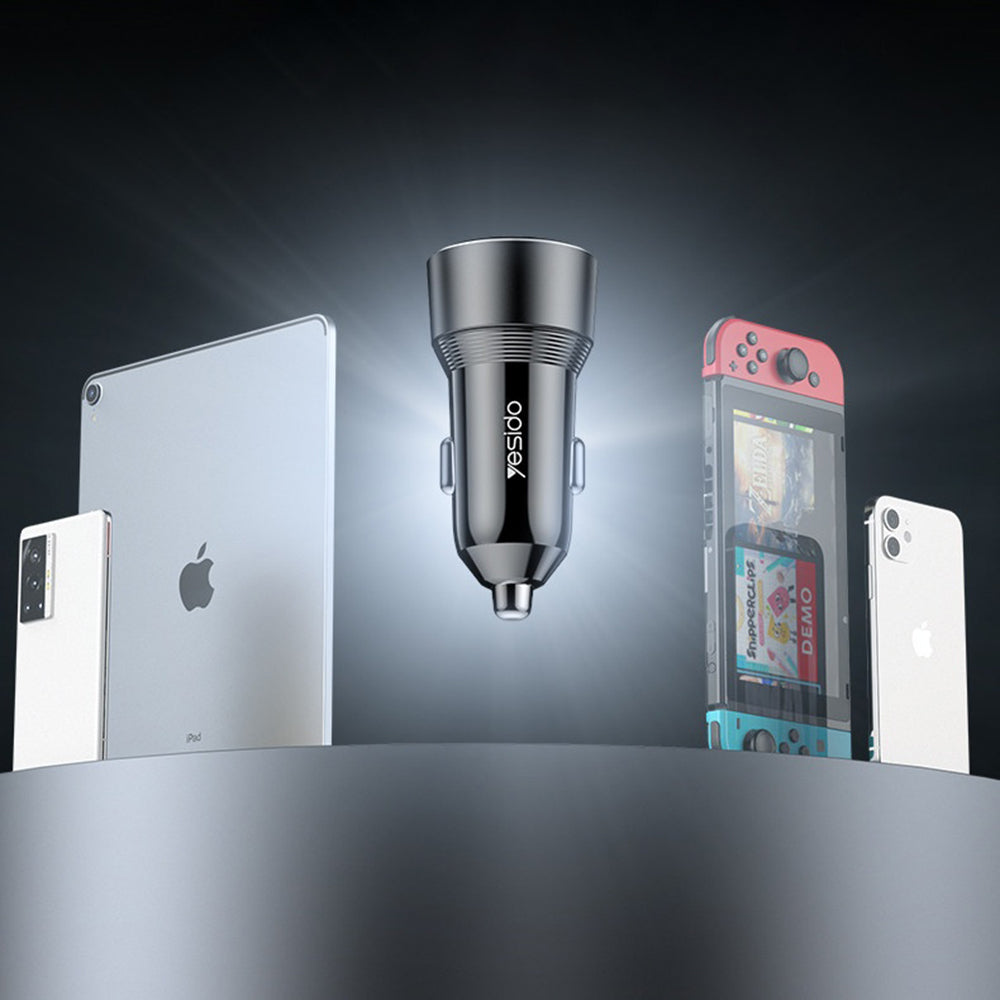Φορτιστής Αυτοκινήτου Yesido Y64, 50W, 3A, 1 x USB-A - 1 x USB-C, Μαύρο