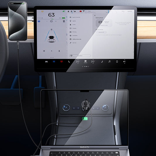 Φορτιστής Αυτοκινήτου Yesido Y65, 100W, 5A, 1 x USB-A - 1 x USB-C, Μαύρο