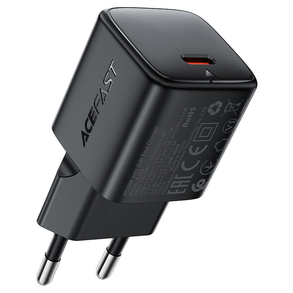Φορτιστής Δικτύου Acefast A118, 30W, 3A, 1 x USB-C, Μαύρο