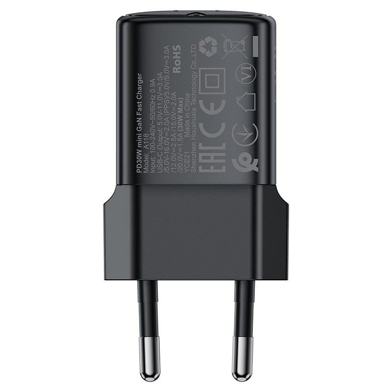 Φορτιστής Δικτύου Acefast A118, 30W, 3A, 1 x USB-C, Μαύρο