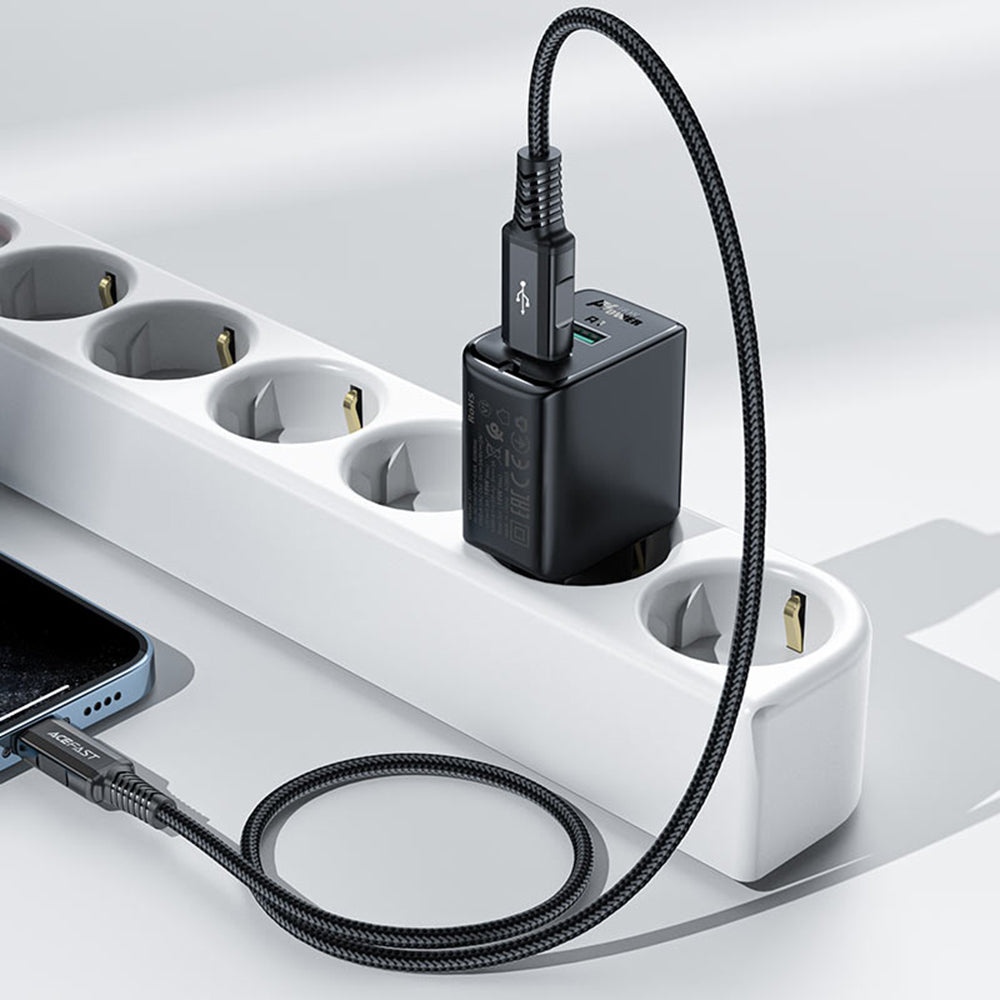 Φορτιστής Δικτύου Acefast A33, 18W, 3A, 2 x USB-A, Μαύρος