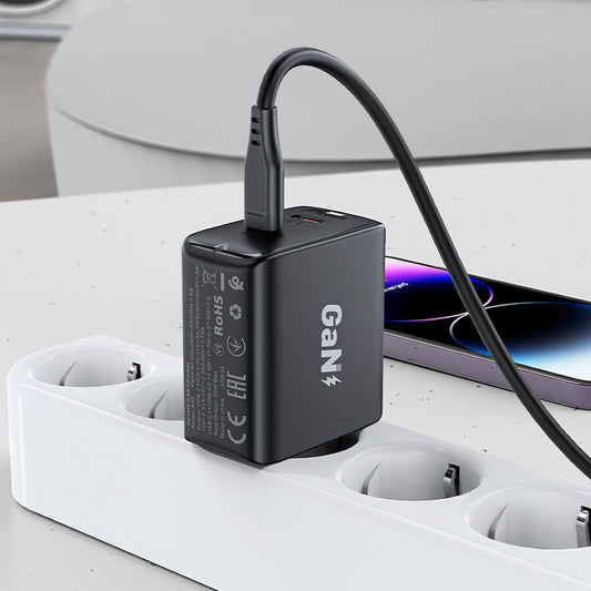 Φορτιστής δικτύου Acefast A49, 35W, 3A, 2 x USB-C, Μαύρο