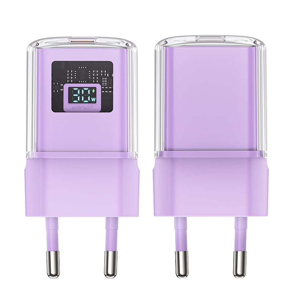 Φορτιστής Δικτύου Acefast A53 Sparkling Display, 30W, 3A, 1 x USB-C, Μωβ
