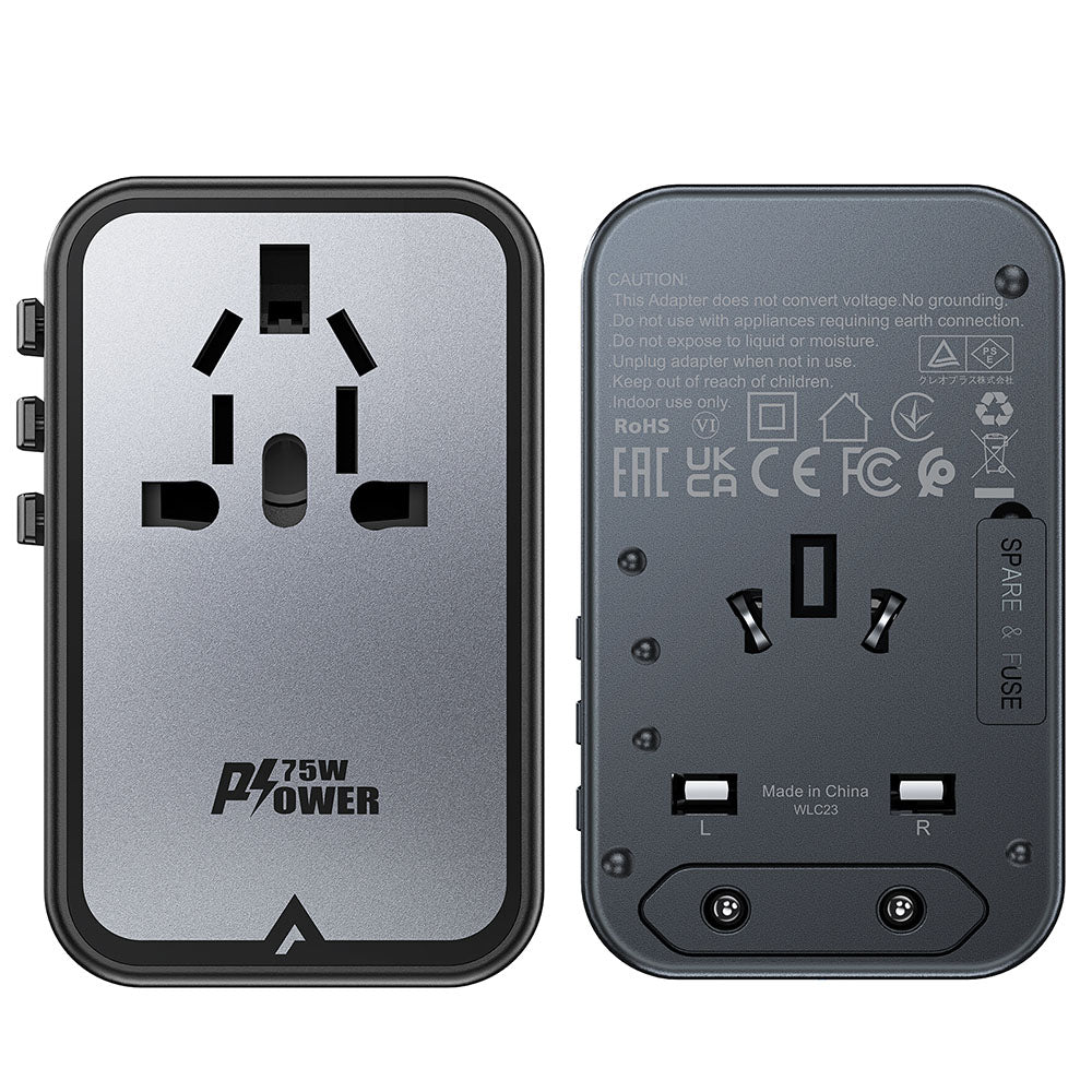 Φορτιστής Δικτύου Acefast Travel Z1, 75W, 3.35A, 2 x USB-A - 3 x USB-C, Μαύρο