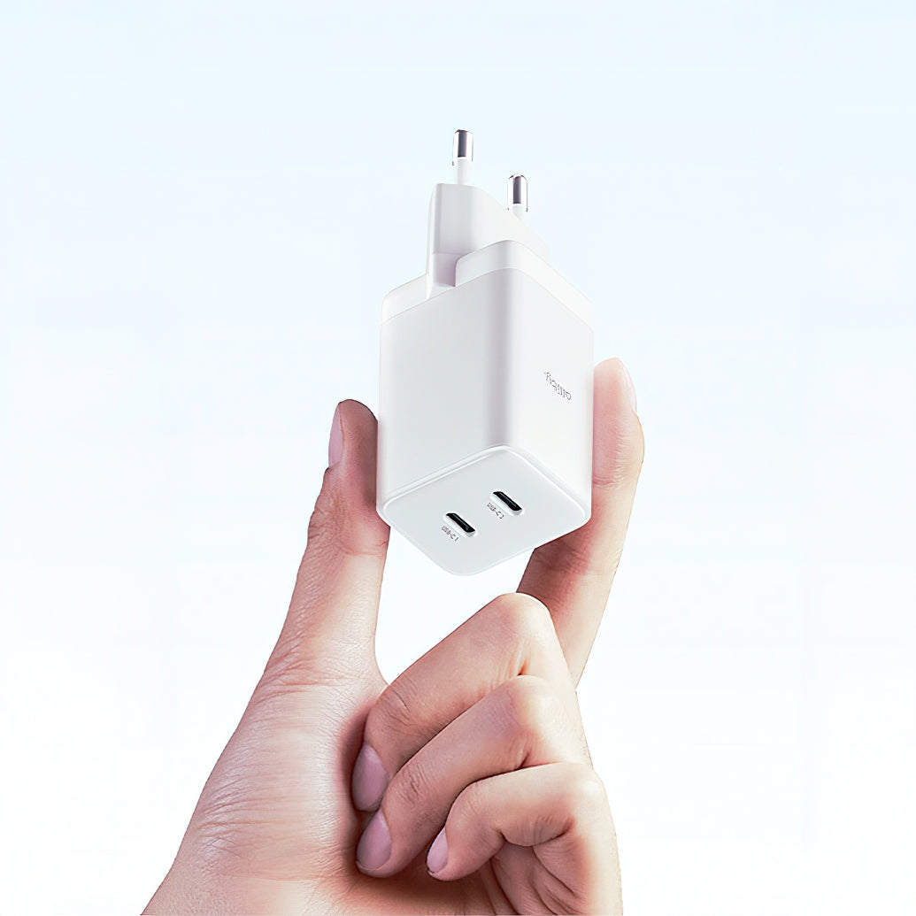 Φορτιστής Δικτύου Allity. ATC-01-45WCC Fast, 45W, 3A, 2 x USB-C, Λευκό