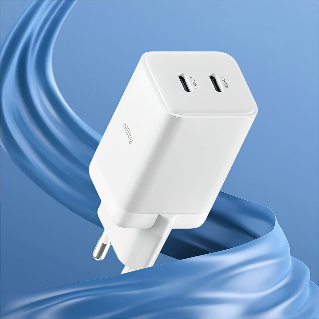 Φορτιστής Δικτύου Allity. ATC-01-45WCC Fast, 45W, 3A, 2 x USB-C, Λευκό