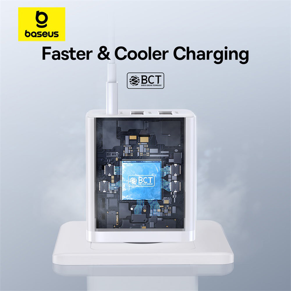 Φορτιστής Δικτύου Baseus Cube, 30W, 3A, 2 x USB-A - 1 x USB-C, Λευκό P10111402213-00