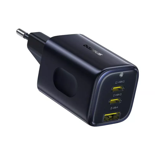 Φορτιστής Δικτύου Baseus PicoGo AE11, 67W, 1 x USB-A - 2 x USB-C, Μαύρο E0121200