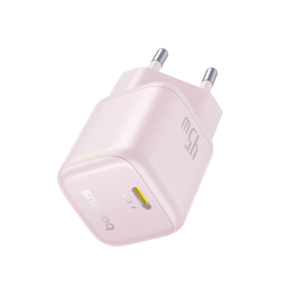 Φορτιστής Δικτύου Baseus PicoGo, 45W, 3A, 1 x USB-C, Ροζ P10176800413-00