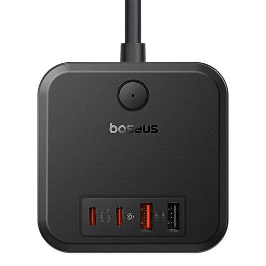 Φορτιστής δικτύου Baseus PowerCombo Cube, 30W, 3A, 2 x USB-A - 2 x USB-C - 3 x Schuko, Μαύρο E00066400117-00