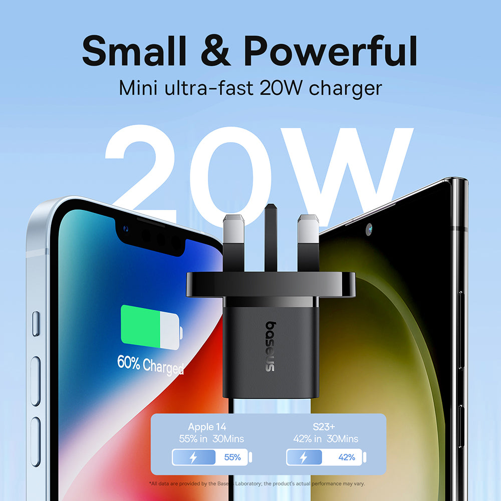 Φορτιστής Δικτύου Baseus UK, 20W, 3A, 1 x USB-C, Μαύρος P10110907113-00