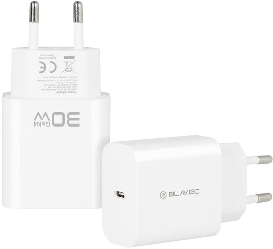 Φορτιστής πρίζας Blavec BC-14, 30 W, 3 A, 1 x USB-C, Λευκός