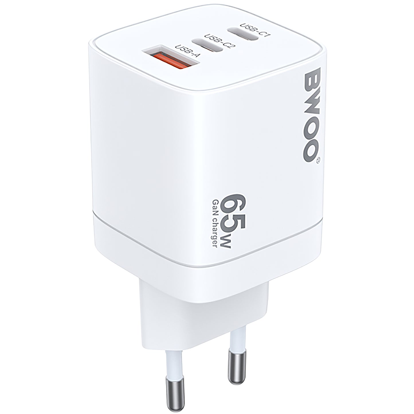 Φορτιστής Δικτύου BWOO CDA147, 65W, 4.5A, 1 x USB-A - 2 x USB-C, Λευκό