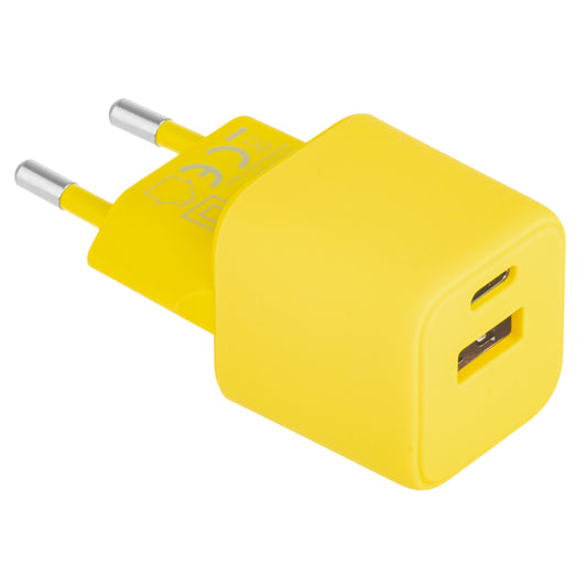 Φορτιστής δικτύου Colourum CLS30-AC-05, 30W, 3A, 1 x USB-A - 1 x USB-C, Κίτρινο