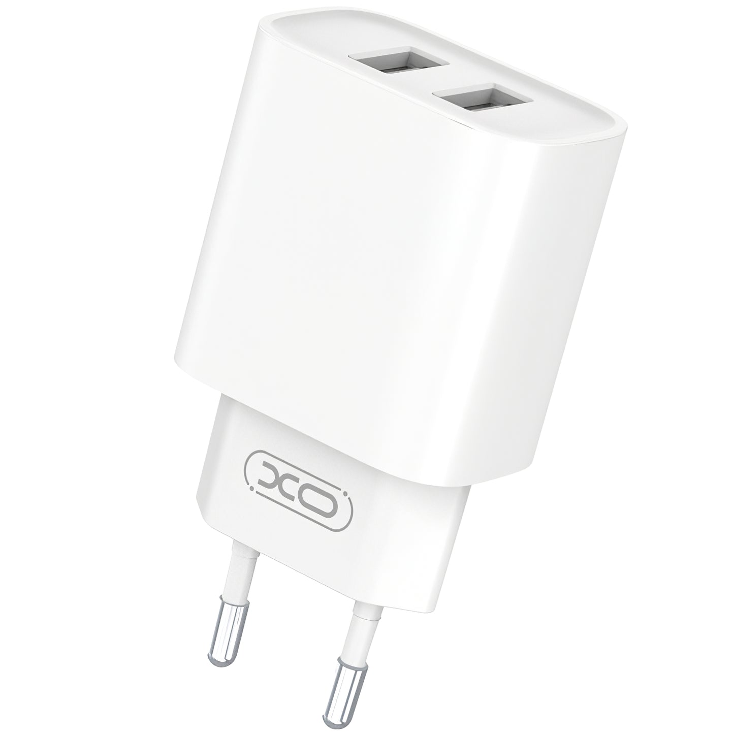 Φορτιστής δικτύου με καλώδιο microUSB XO Design CE02C, 10.5W, 2.1A, 2 x USB-A, Λευκό