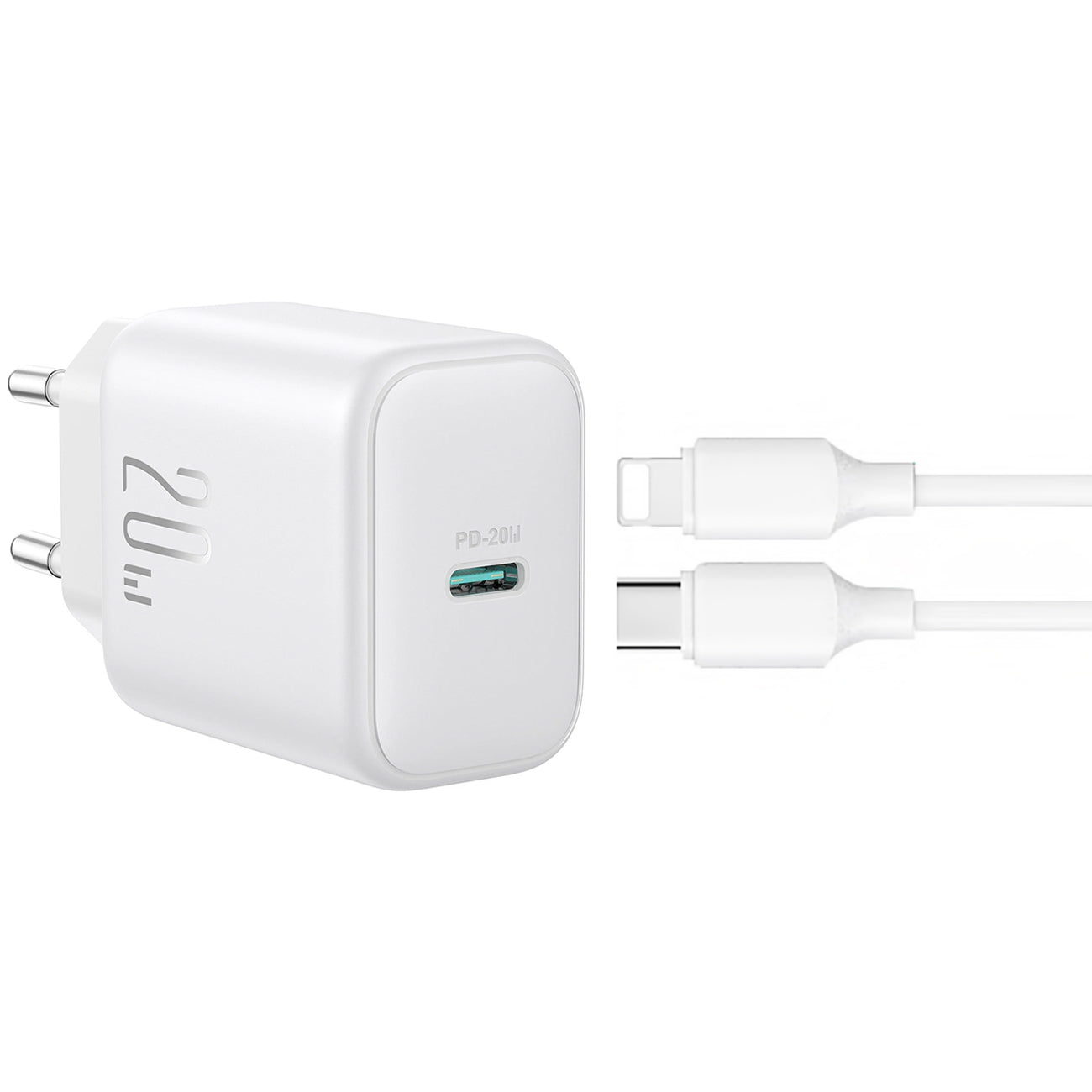 Φορτιστής Δικτύου με Καλώδιο Lightning Joyroom JR-TCF20, 20W, 3A, 1 x USB-C, Λευκό