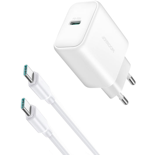 Φορτιστής Δικτύου με Καλώδιο USB-C Joyroom JR-TCF24, 30W, 3A, 1 x USB-C, Λευκό