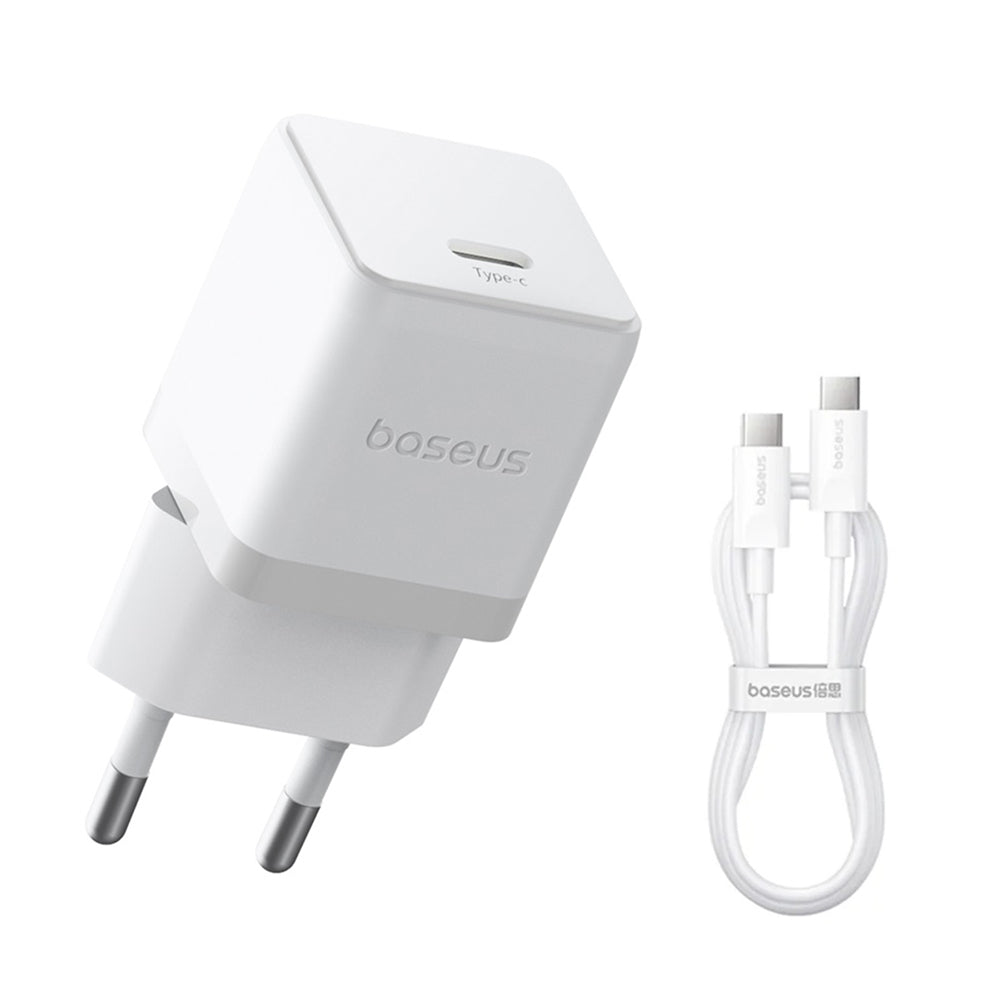 Φορτιστής Δικτύου με Καλώδιο USB-C Baseus Palm, 20W, 3A, 1 x USB-C, Λευκό P10111602213-01