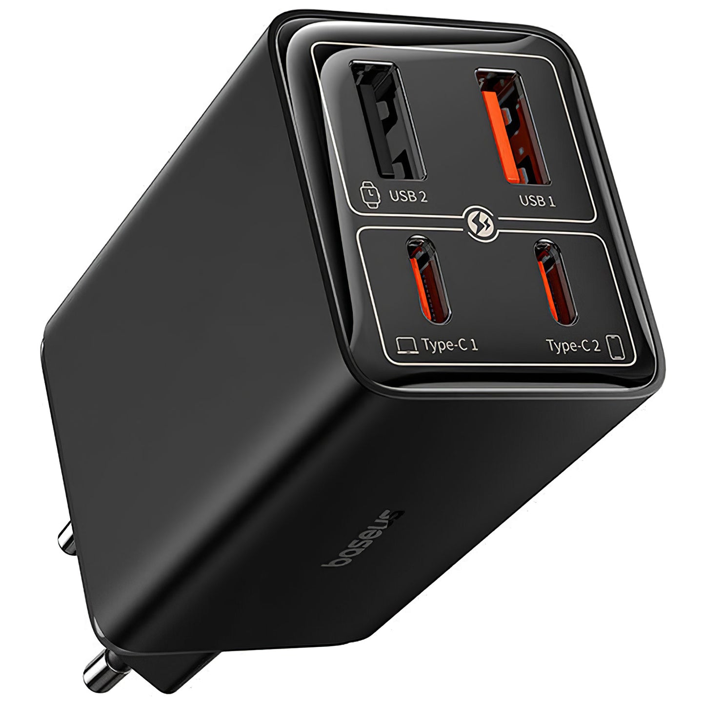 Φορτιστής Δικτύου με Καλώδιο USB-C Baseus GaN6 Pro, 100W, 3.25A, 2 x USB-A - 2 x USB-C, Μαύρο P10162705112-00