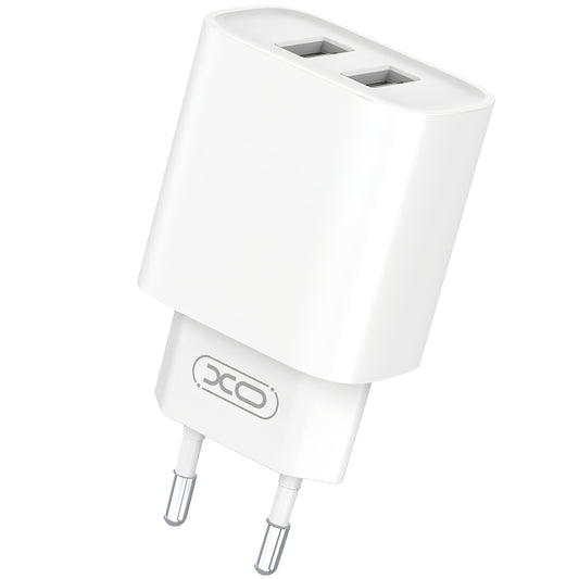 Φορτιστής δικτύου με καλώδιο Lightning XO Design CE02C, 10.5W, 2.1A, 2 x USB-A, Λευκό
