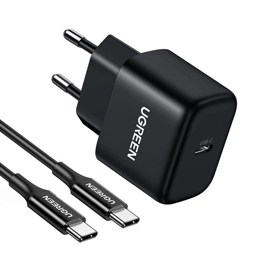 UGREEN CD250, 25W, 3A, 1 x USB-C, 1 x USB-C, Μαύρο